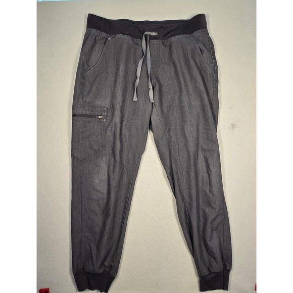 Figs Pants - FIGS Jogger Scrub Pants Womens Medium Grey Technical Stretch Cargo *see notes